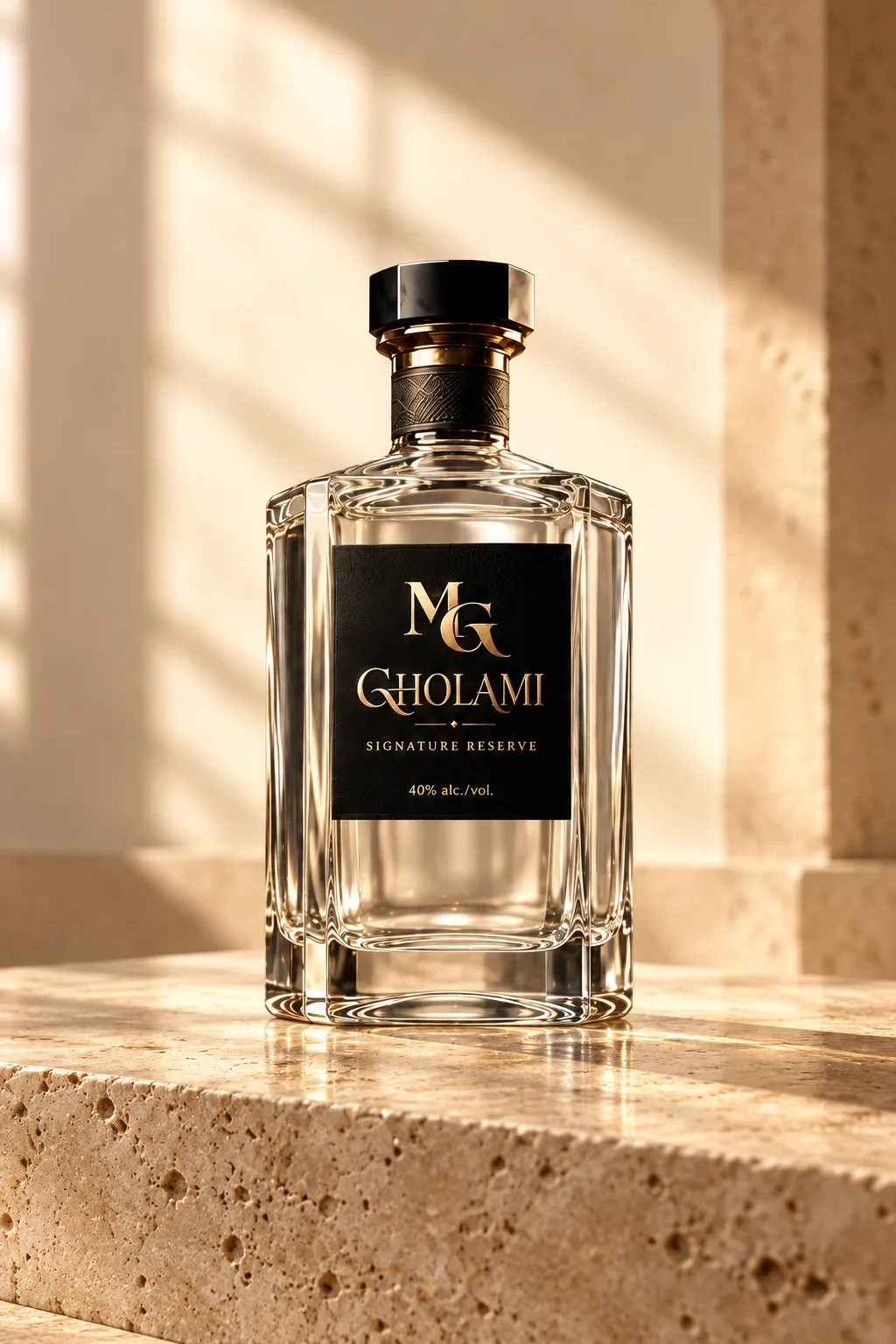 GHOLAMI Clear on pale travertine